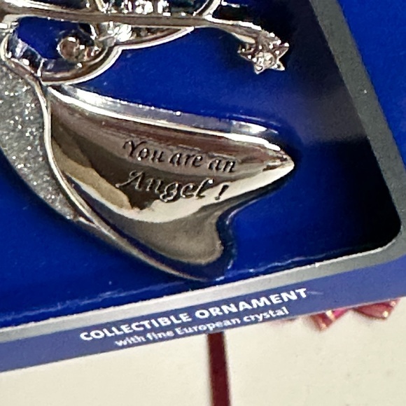 Angel figure christmas ornament Silverplated with European crystal - Picture 10 of 11